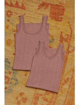 Alissa Kadın %100 Pamuklu Jakarlı Yumuşak Kumaş Kalın Askılı 2'li Atlet Wİ3K13LK5E.2L