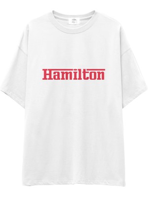 The Lucid Lab Hamilton / Ferrari Oversize Tişört - Beyaz