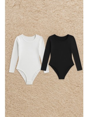 Alissa Kadın Pamuklu Likralı Penye Uzun Kol 2'li Çıtçıtlı Body W6K1K8T3KA