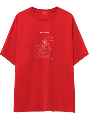 The Lucid Lab Bb-8 Oversize Tişört - Kırmızı