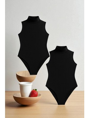 Alissa Kadın Pamuklu Likralı Penye Kolsuz Boğazlı 2'li Çıtçıtlı Body W6K1K8T4KA