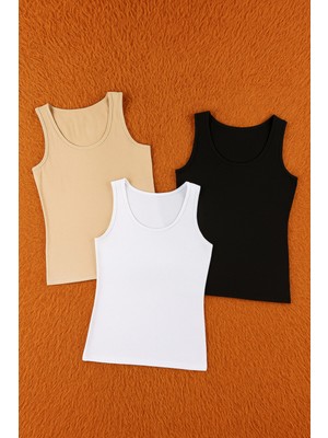 Alissa Kadın Modal Pamuklu Likralı Kalın Askılı 3'lü Atlet W6K6K0T1KA