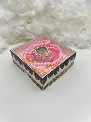 Hediyelik Taşlı Zikirmatik ve Tesbih Seti Kutulu