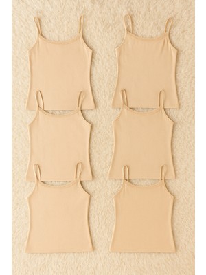 Alissa Kadın Transferli Ribana %100 Pamuklu 6'lı Atlet W6K0K1T3KA