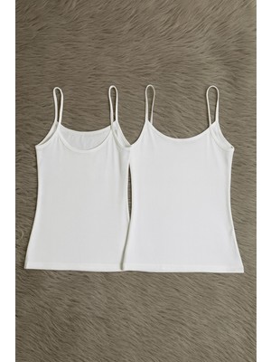 Alissa Kadın Modal Pamuklu Likralı Ip Askılı 2'li Atlet W6K6K0T0KA