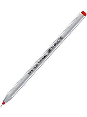 12 Li Kırmızı Pensan Tükenmez Kalem Triball 1.0 mm Bilye Uç Renkli Yazım Deneyimi