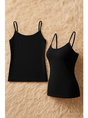 Alissa Kadın Bambu Likralı Askılı 2'li Atlet W6K6K1T1KA