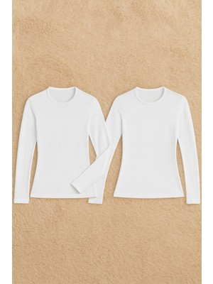 Alissa Kadın Pamuklu Likralı Uzun Kol Penye 2'li Atlet W6K0K2T3KA