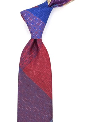Kravatkolik Motif Desen Çok Renkli Patchwork Kravat KK13243