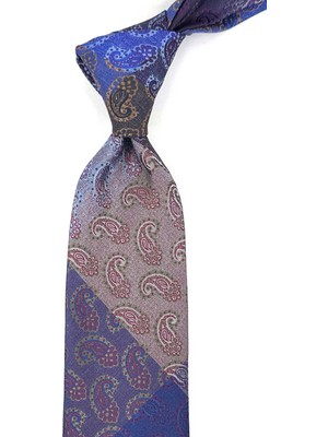 Kravatkolik Şal Desen Çok Renkli Patchwork Kravat KK13272