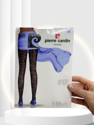 Intive Lingerie Pc Paris Ange 70 Den Siyah Mavi Çiçek Nakışlı Şık Külotlu Çorap