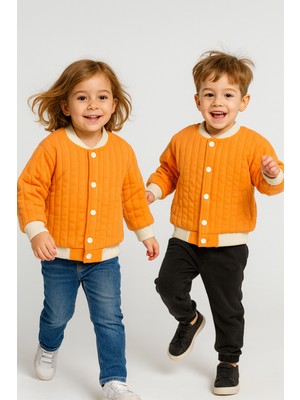 Unisex Kapitone Cıtcıtlık Ceket Turuncu