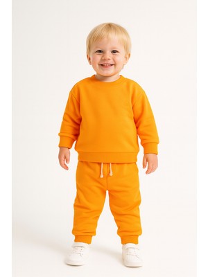 Mini Bambi Erkek Çocuk Basic Pamuklu Alt-Üst Takım Turuncu