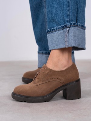 Ece'nin Butiği Svor Camel Süet Hakiki Deri Kadın Makosen