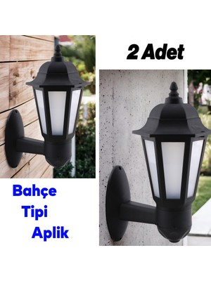 Nzb Bahçe Sokak Duvar Aplik Lamba Aydınlatma Lale Bahçe Armatürü Yandan Montaj E27 Duy Siyah Plastik