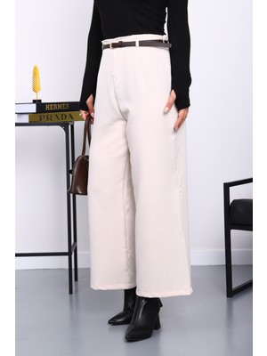 İmaj Butik Taş Kemerli Yan Fermuarlı Pantolon