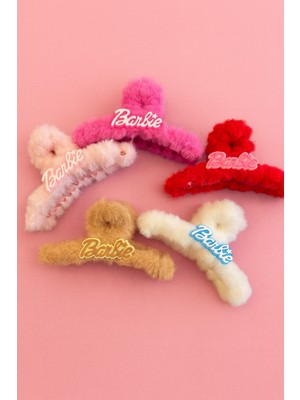 Şehrazat Handmade Tasarım Büyük Boy Barbie Peluş Mandal Saç Tokası