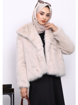 İmaj Butik Taş Astarlı Kısa Kürk Kaban