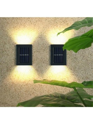 Misda Store Çift Taraflı Duvar Lambası Güneş Enerjili Aydınlatma Dekorasyon Aplik Işık (2 Adet)