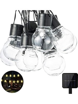 Misda Store Solar 10LED Ampül 8 Mod 3.5mt Güneş Enerjili Dış Bahçe Aydınlatma Dekorasyon Günışığı