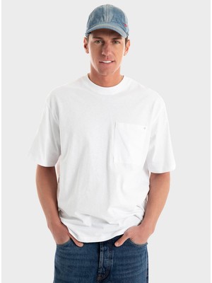 Jack & Jones Jcoconcrete Pocket Tee Ss Crew Neck Beyaz