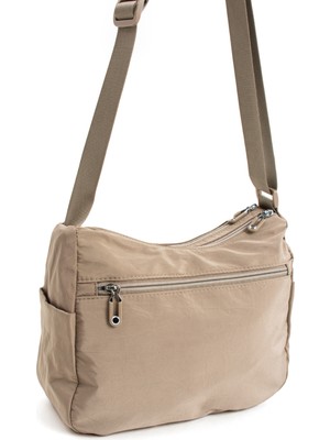 Sanmorris Glc Kadın Çok Gözlü Suya Dayanıklı Krinkıl Kumaş Siyah Renkli Çapraz Askılı Omuz Çantası