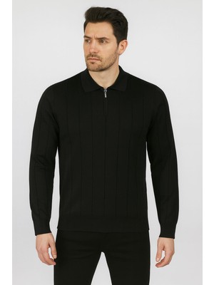 Classics Men Slim Fit Polo Yaka Uzun Kol Erkek Triko - 7424