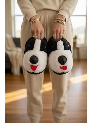 Panduf Hayvan Figürlü Peluş Tüylü Ev Ayakkabısı Yumuşak Taban Ev Botu