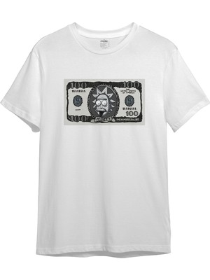 The Lucid Lab Morty Dollar Tişört - Beyaz