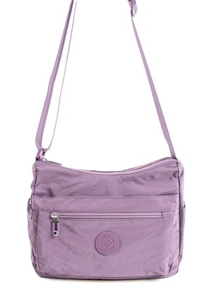 Sanmorris Glc Kadın Çok Gözlü Suya Dayanıklı Krinkıl Kumaş Siyah Renkli Çapraz Askılı Omuz Çantası