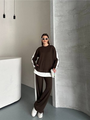 Bella Breeze Kadın Şerit Detaylı Oversize Eşofman Takımı