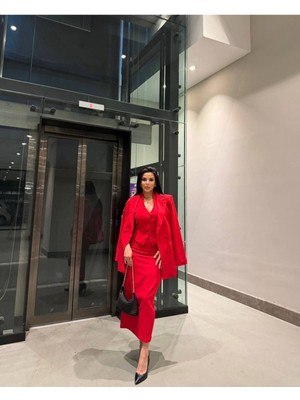 Bella Breeze Kadın 3'lü Ceket Etek Yelek Takim