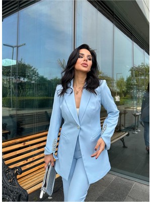 Bella Breeze Kadın Taş Detaylı Ceket Pantolon Takım Elbise