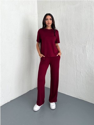 Bella Breeze Kadın Modal Kumaş Kısa Kollu T-Shirt Eşofman Takımı