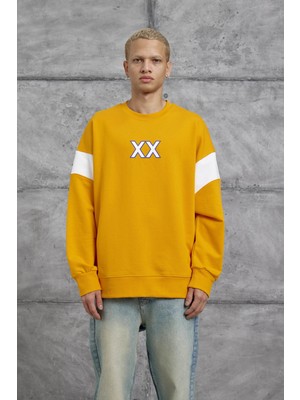 Turuncu Xx Baskılı Sweatshırt
