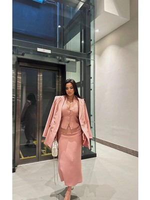 Bella Breeze Kadın 3'lü Ceket Etek Yelek Takim