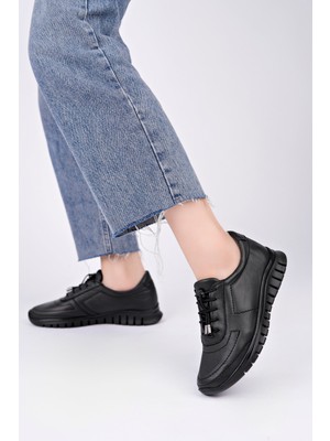 Tarçın Ayakkabı Hakiki Deri Kadın Deri Sneaker Ayakkabı TRC179-0208