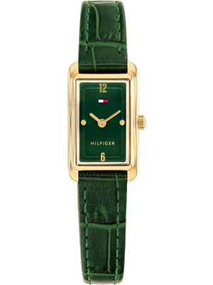Tommy Hilfiger TH1782850 Kadın Kol Saati Pilli (Quartz) 3 ATM Suya Dayanıklı Altın Kasa ve Yeşil Deri Kordon