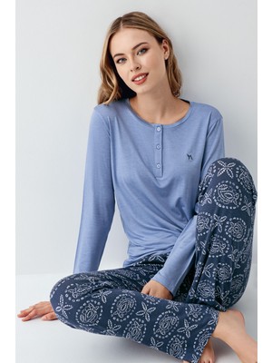 Arnetta Kadın Mavi Pijama Takımı
