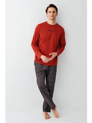 Arnetta Erkek Kahverengi Pijama Takımı