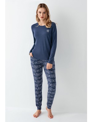 Arnetta Kadın Mavi Pijama Takımı
