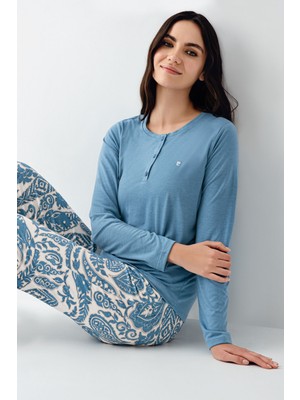Pierre Cardin Kadın Turkuaz Pijama Takımı