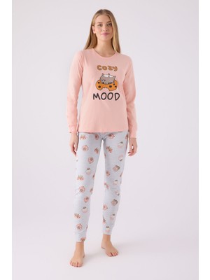 Rolypoly Kadın Turuncu Pijama Takımı RP3467-S-V2
