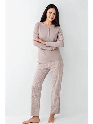 Pierre Cardin Kadın Kahverengi Pijama Takımı