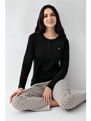 Pierre Cardin Kadın Siyah Pijama Takımı