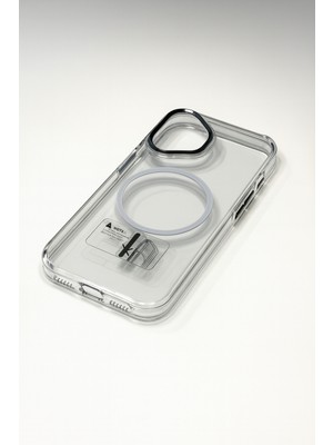 iPhone 16 Magsafe Destekli Krom Çerçeveli Şeffaf Sert Koruma Kılıf - Loop