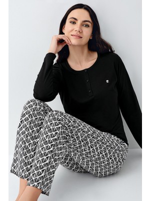 Pierre Cardin Kadın Siyah Pijama Takımı
