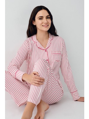 Pierre Cardin Kadın Bordo Gömlek Pijama