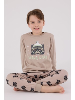 Rolypoly Erkek Çocuk Kahverengi Pijama Takımı