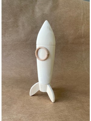 Tiny Wood Ahşap Uzay Roketi Oyuncak Ahşap Uzay Roketi – Montessori Keşif Oyuncağı